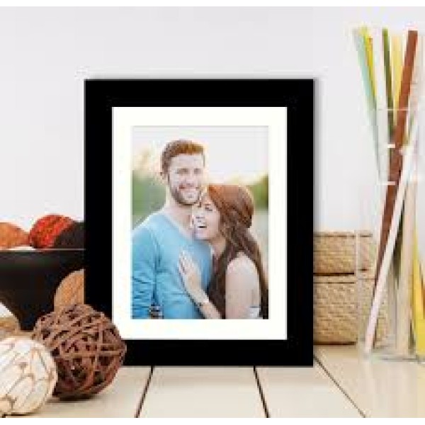 WOODEN PHOTO FRAME WITH METAL PLATE